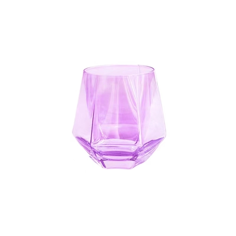 10 oz Polygonal Wine Glass Coffee Milk Tea Cups 5