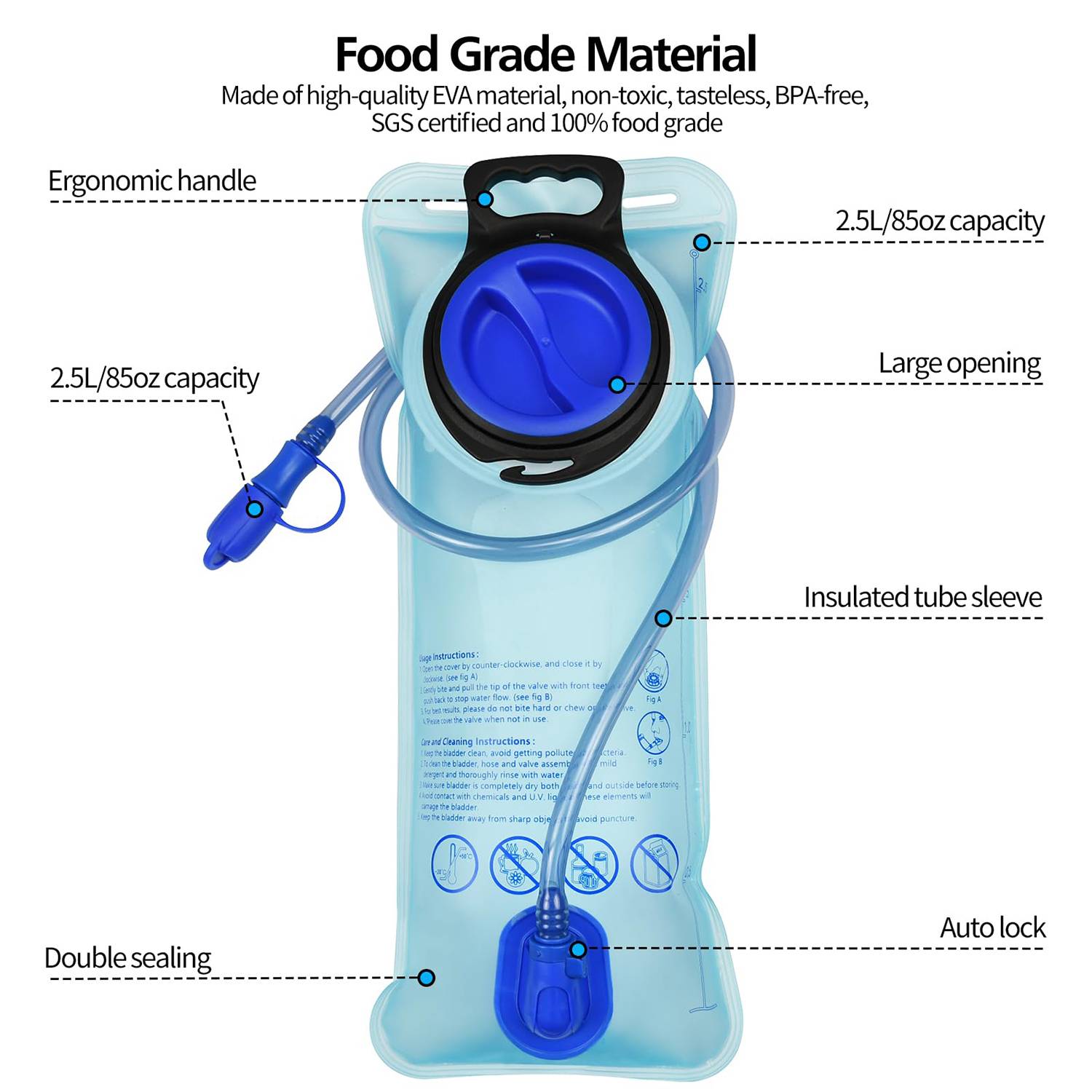 Leakproof Bicycle Water Bag Bladder Hydration Pack 3