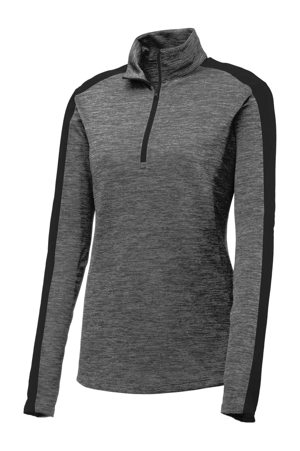 Sport-Tek Women's PosiCharge Electric Heather Colorblock 1/4-Zip Pullover. LST397 31