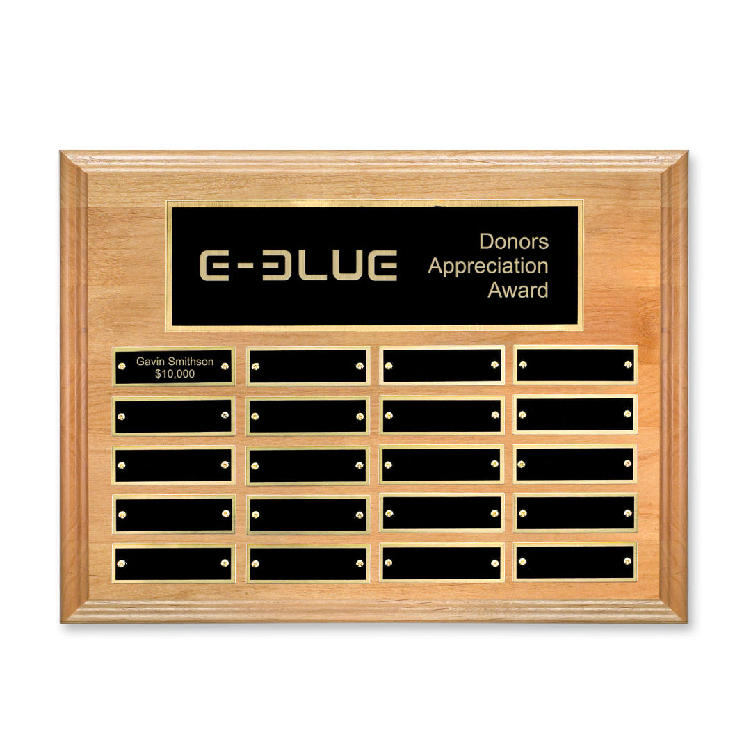 Erindate (Horiz) Perpetual Plaque - Red Alder/Gold 7