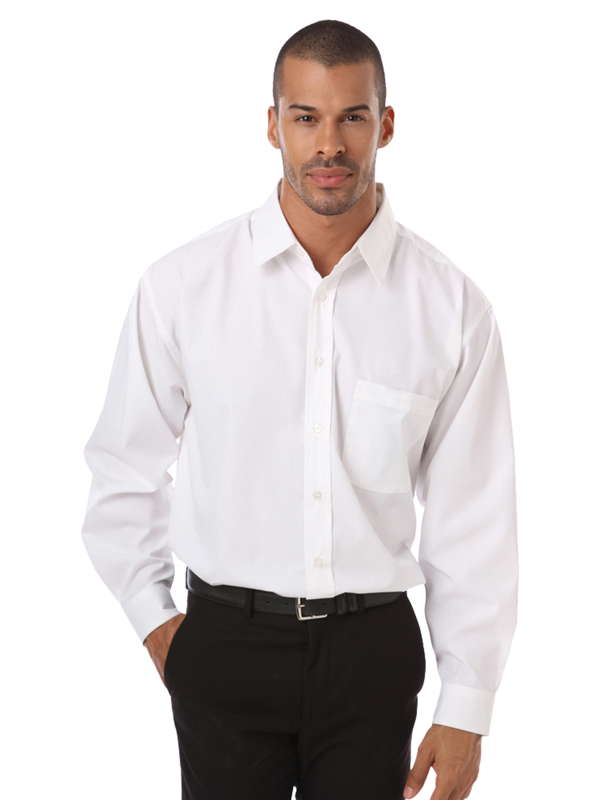 Blue Generation - Men's 1-Pocket Matching Buttons Poplin Shirt 11
