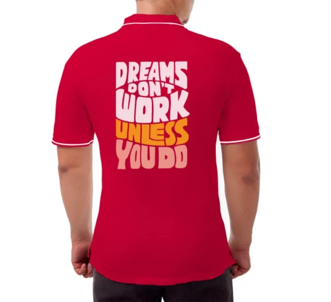 Men's Red Polo Shirt - Printed 2
