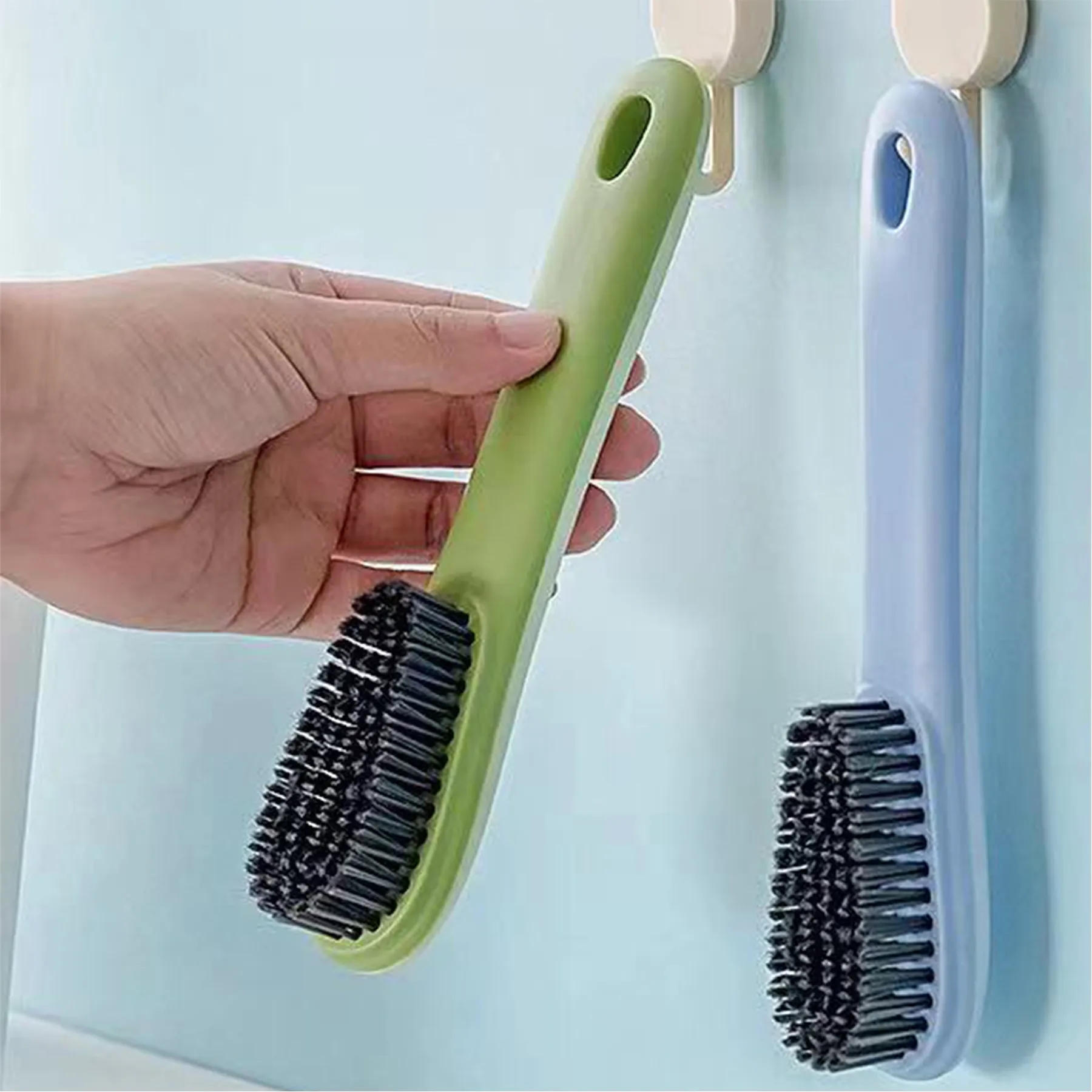 Plastic Household Long Handled Soft Non Damaging Shoe Brush 3