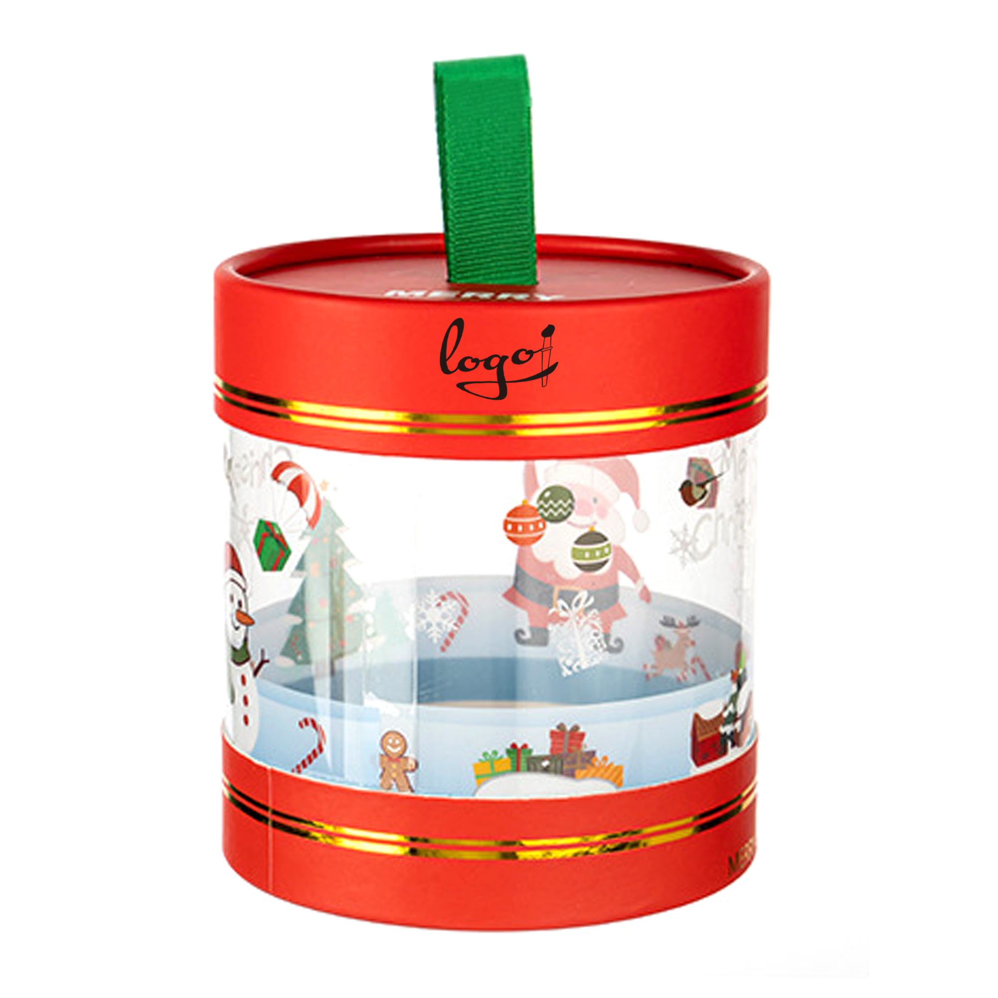 Christmas transparent Cylinder Packaging Gift Box 2