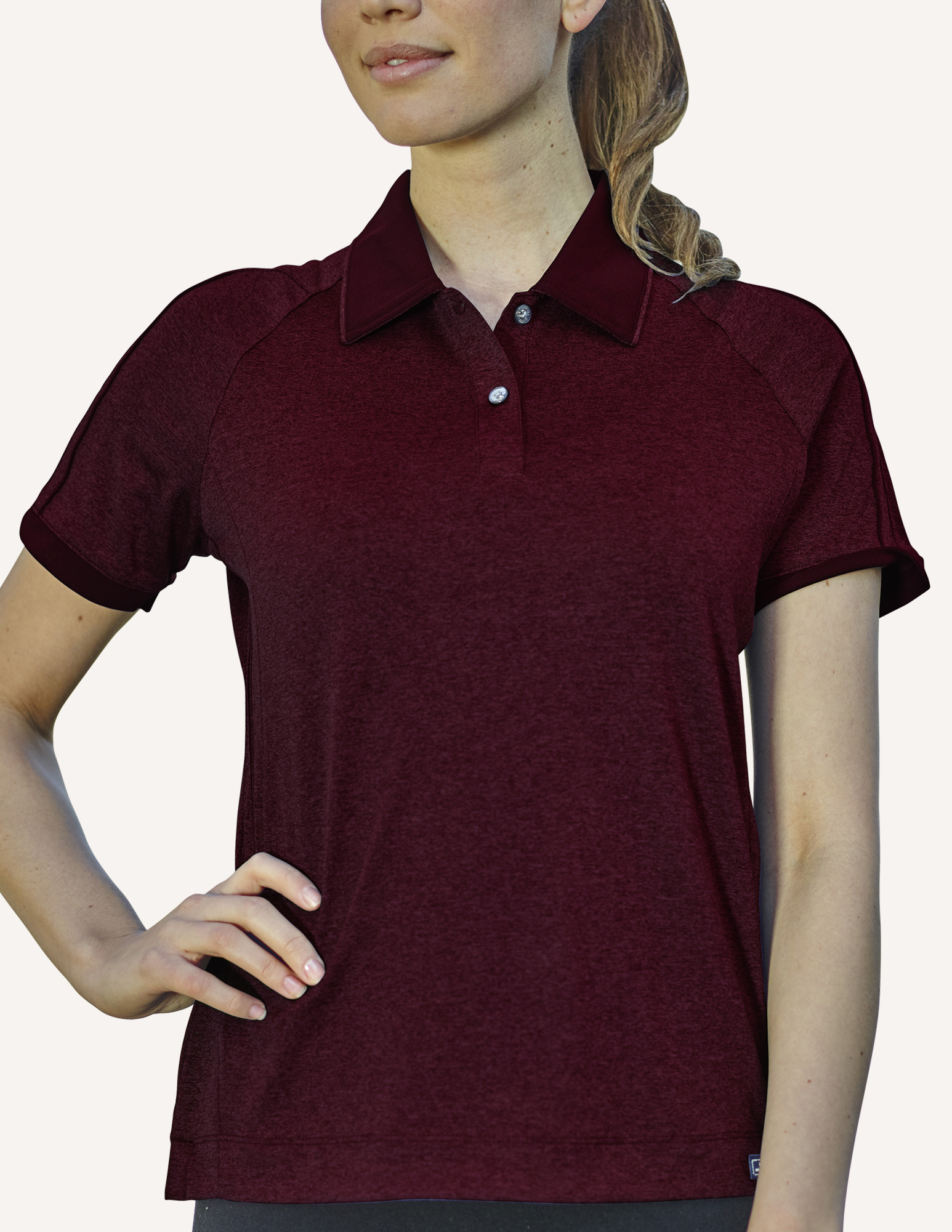 Ladies Heathaway Micro Double Dye Knit Polo Shirt 9