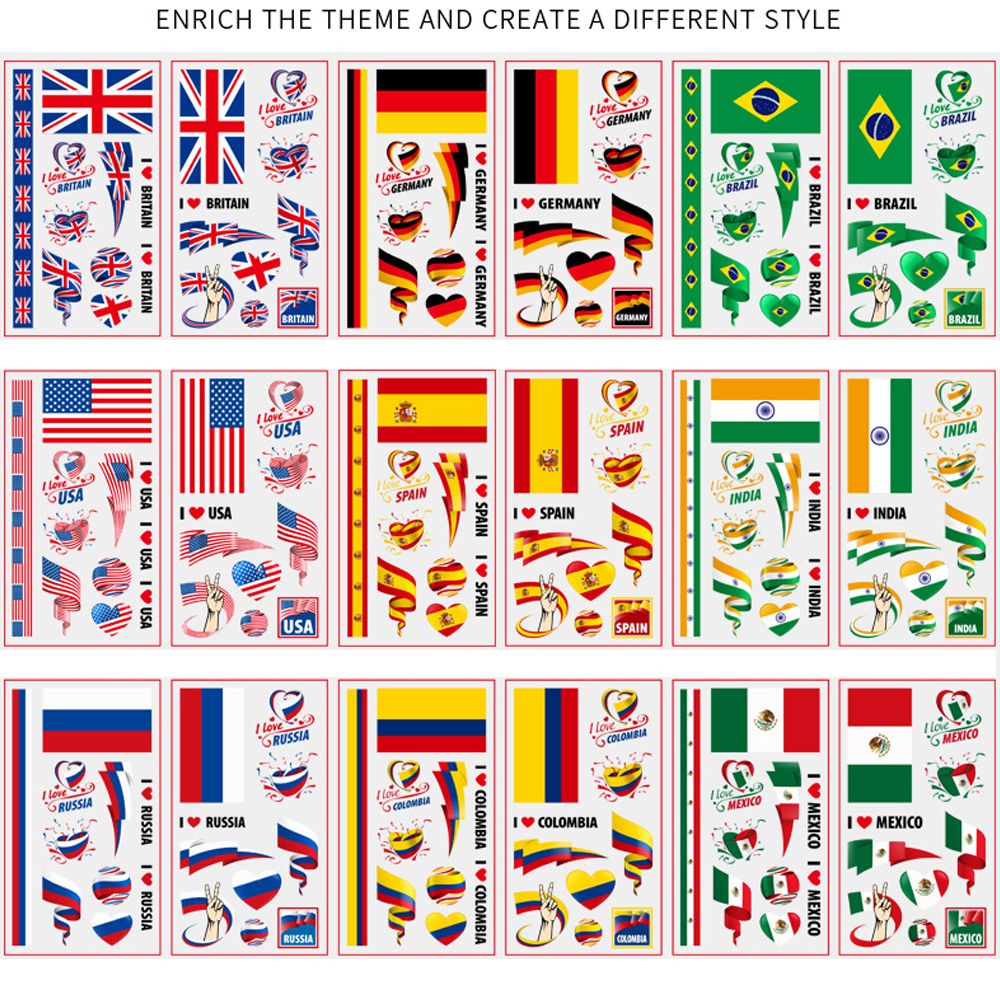 Qatar World Cup Football Tattoo Sticker 7