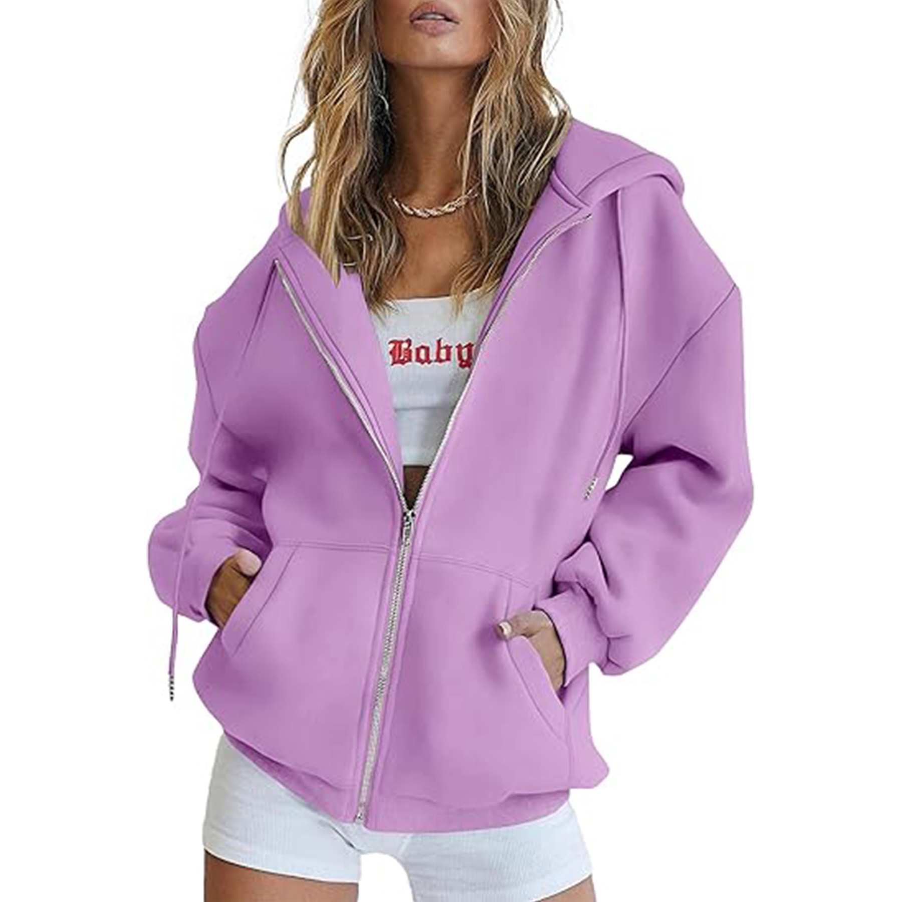 Casual Zip Up Long Sleeve Hoodie Jacket 18