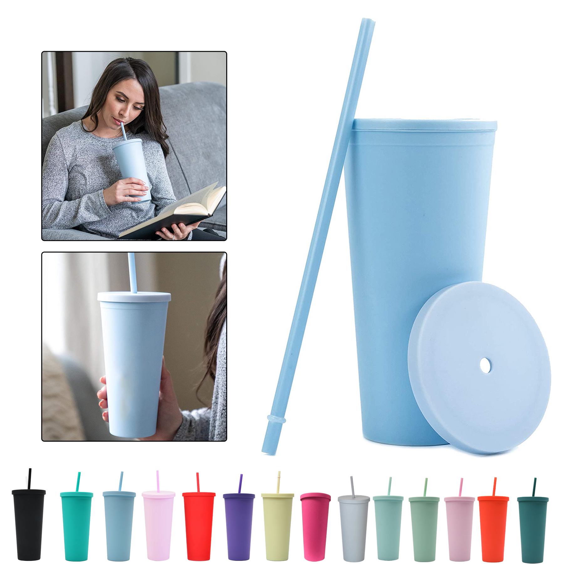 22oz Pastel Colored Acrylic Cups 2