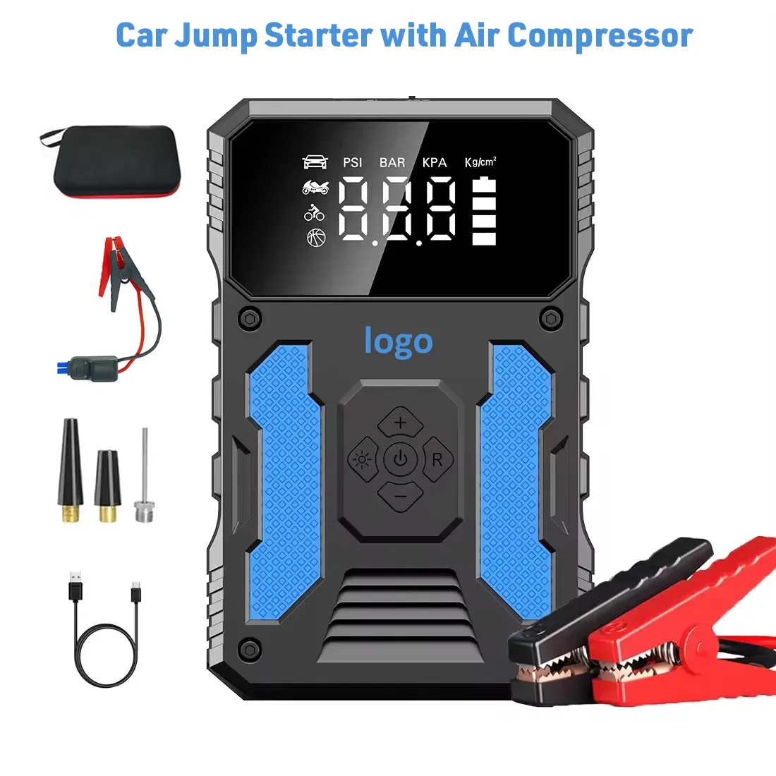 Portable Car Jump Starter with Air Compressor -37000mWh 3