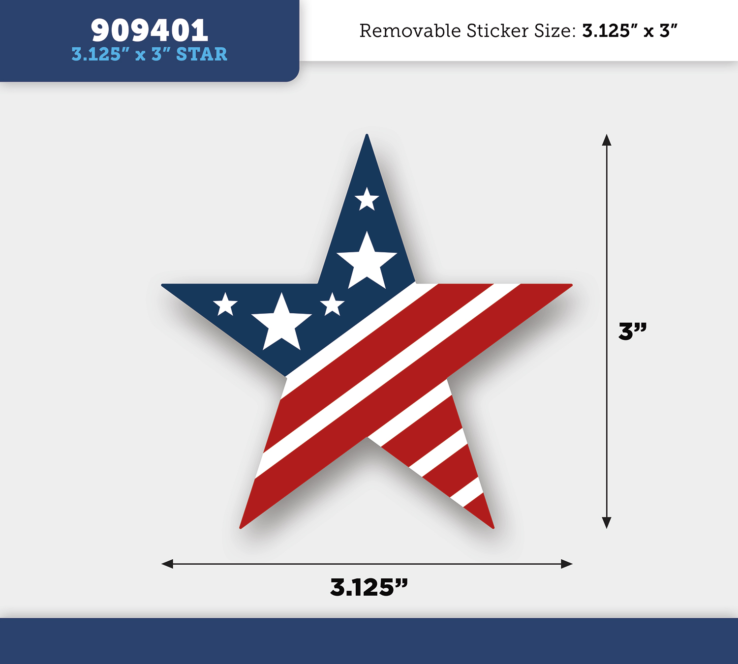 Star - Removable Writeable Matte Sticker - 3.125" x 3" 3