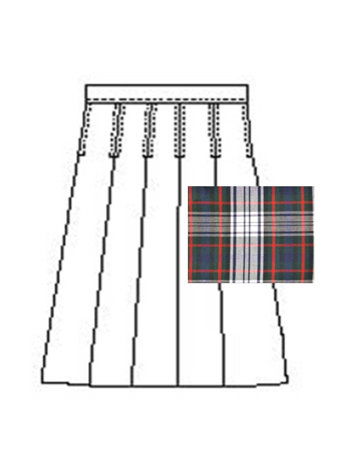A+ Uniforms - Girls' Model 43 Blend Plaid Skirt 1