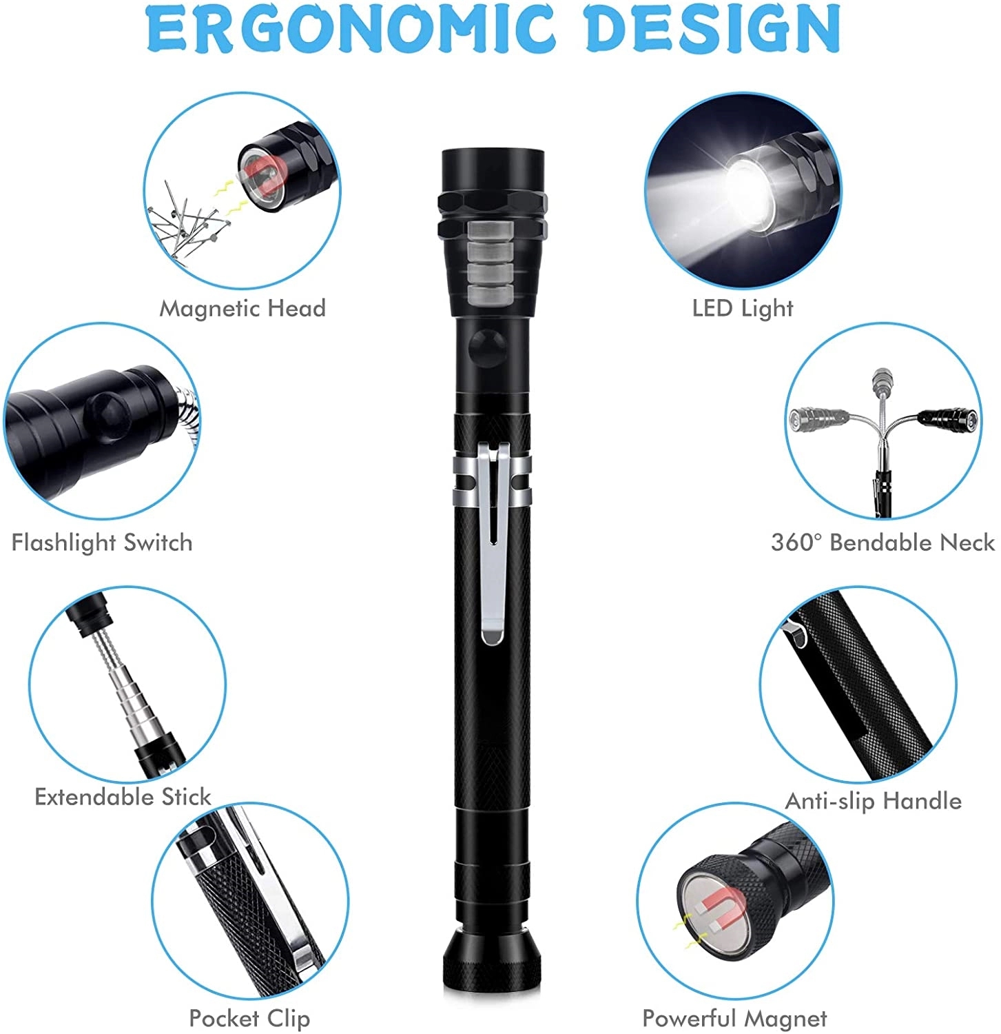 Led Flexible Flashlight With Magnetic Head 5