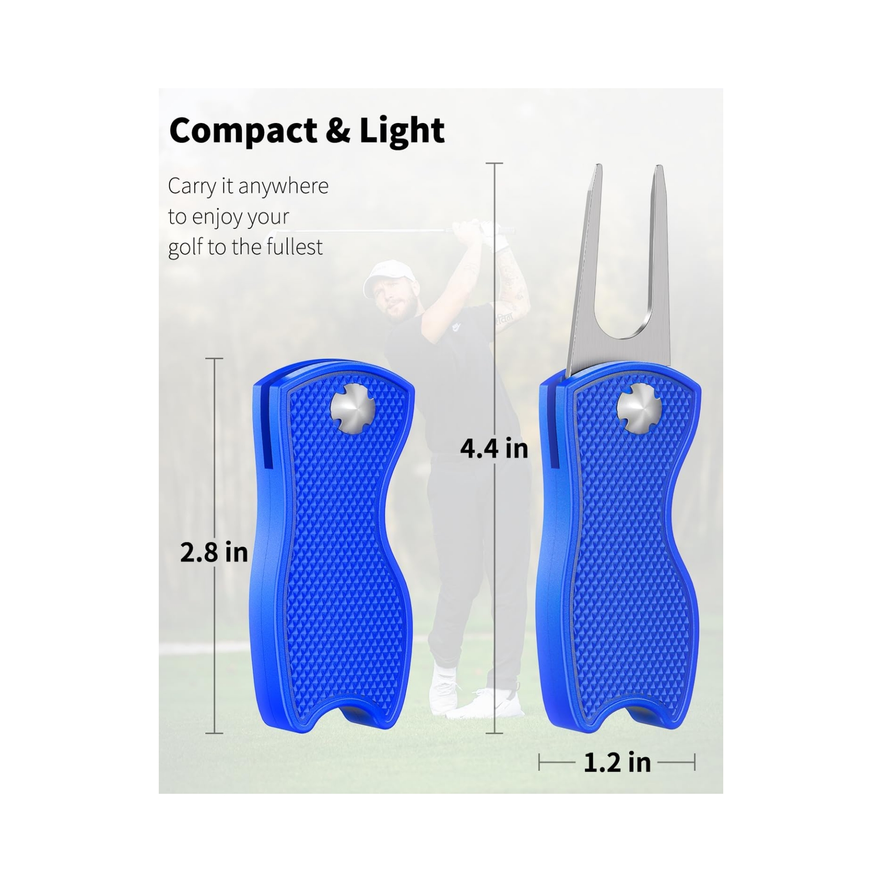 Golf Divot Repair Tool for Golfers Foldable Metal Green Tool 1