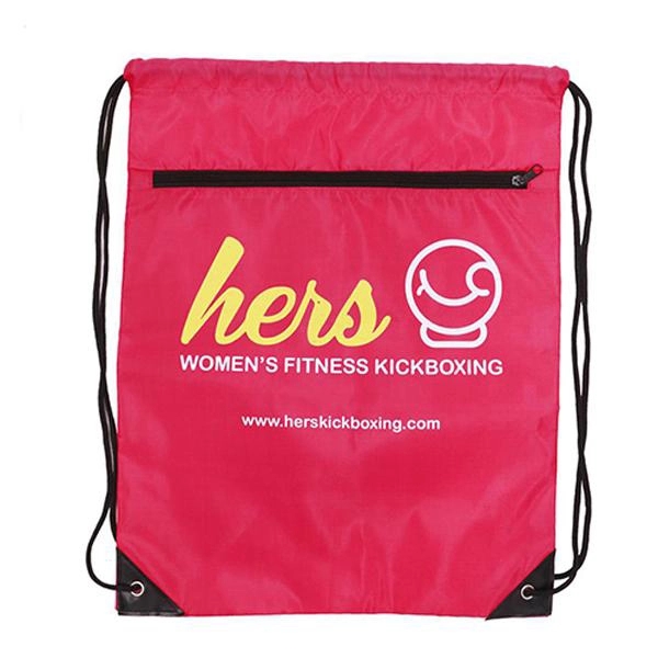 Denier Nylon Zipper Drawstring Backpack 6