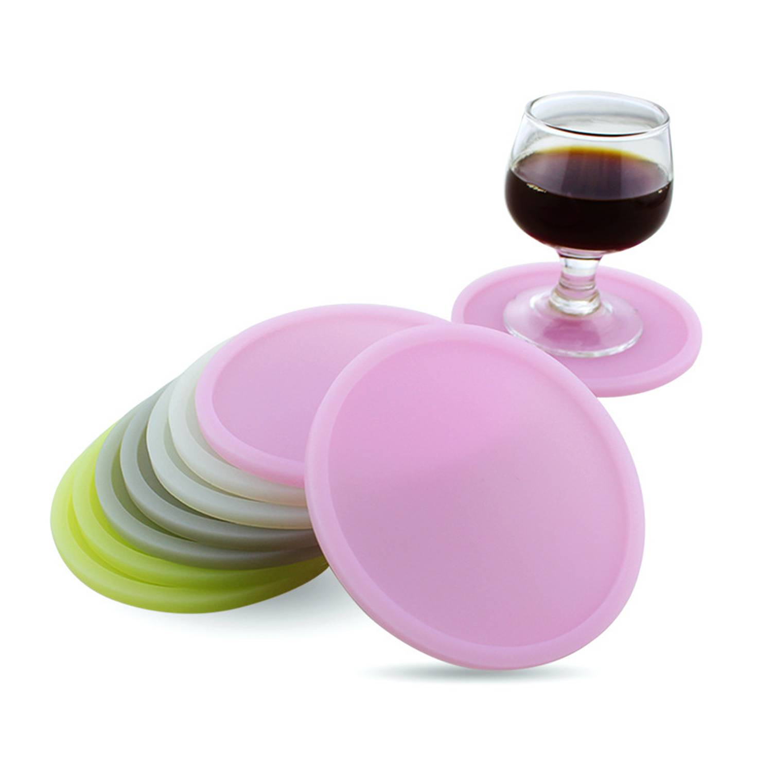 4 Inch Round Silicone Luminous Coasters 9