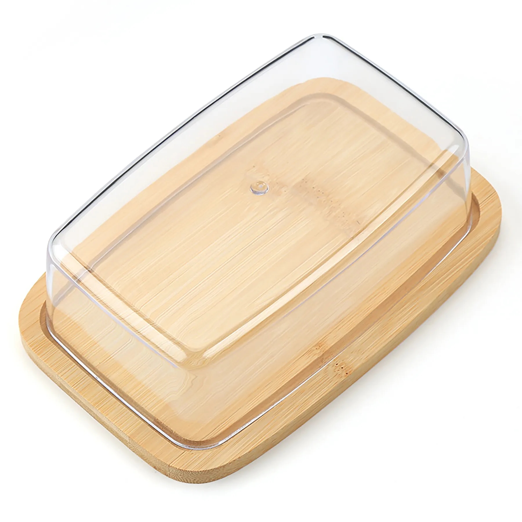 Wood Color Rectangular Bamboo Butter Box 5