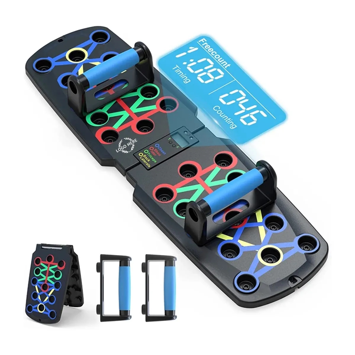 Foldable Push Up Board with with Time Count 3