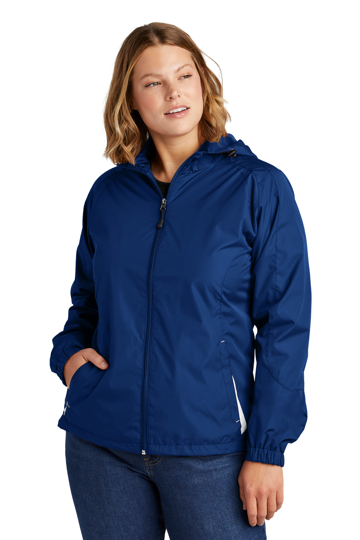 Sport-Tek Women's Colorblock Hooded Raglan Jacket. LST76 41