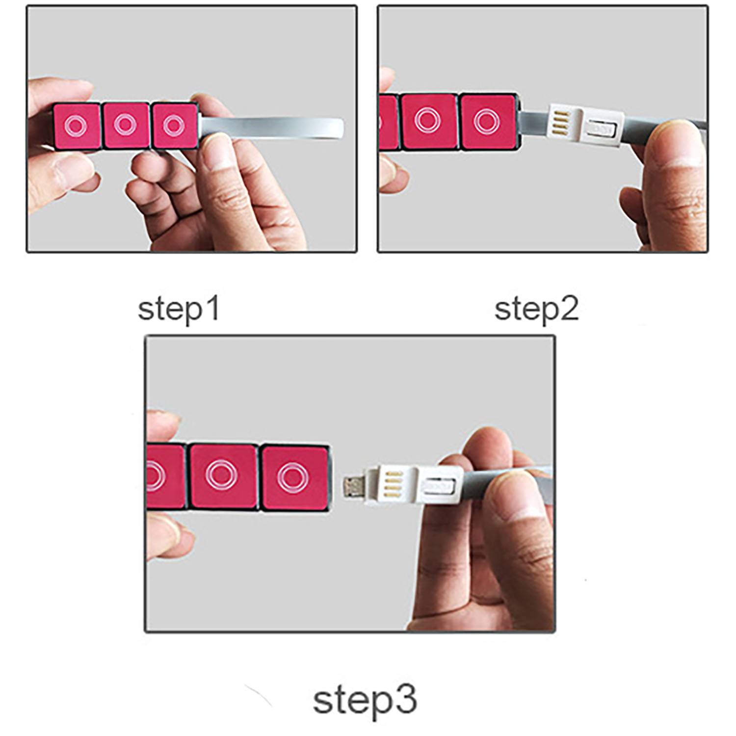 Rubik's Cube Decorative Keychain Charger Cord Power Wire 7