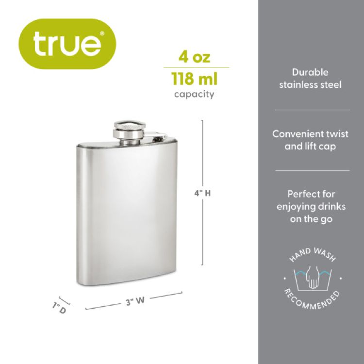 True® TrueFlask™: 4 oz Stainless Steel Flask 3