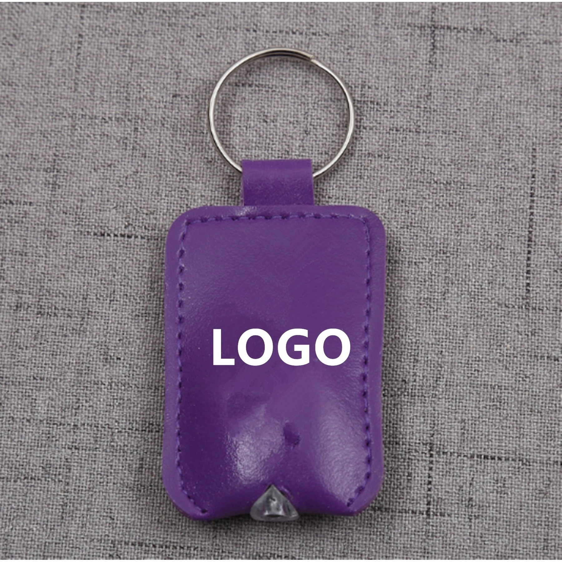 Rectangle Leather LED Keychain 4