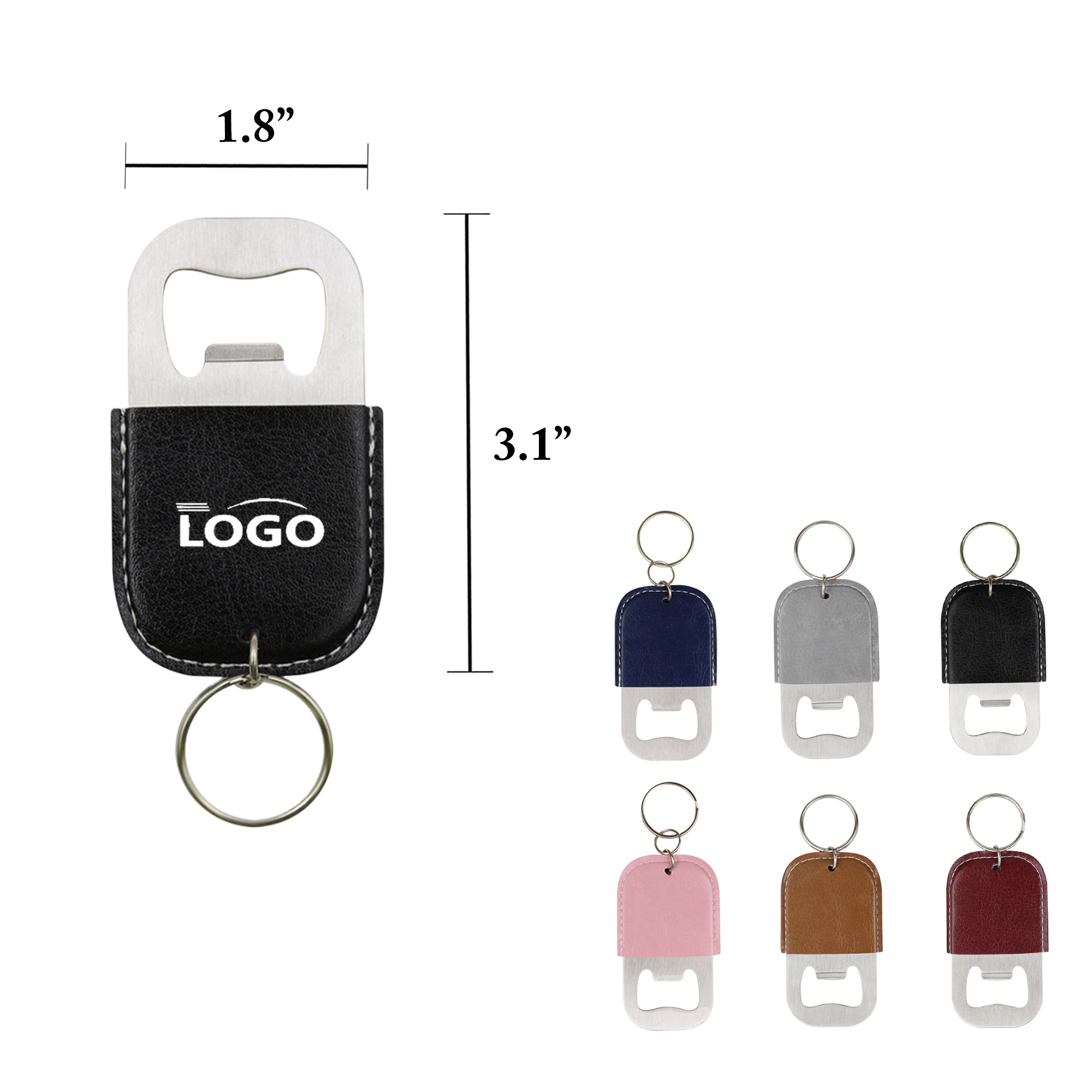 PU Stainless Steel Keychain Bottle Opener 6