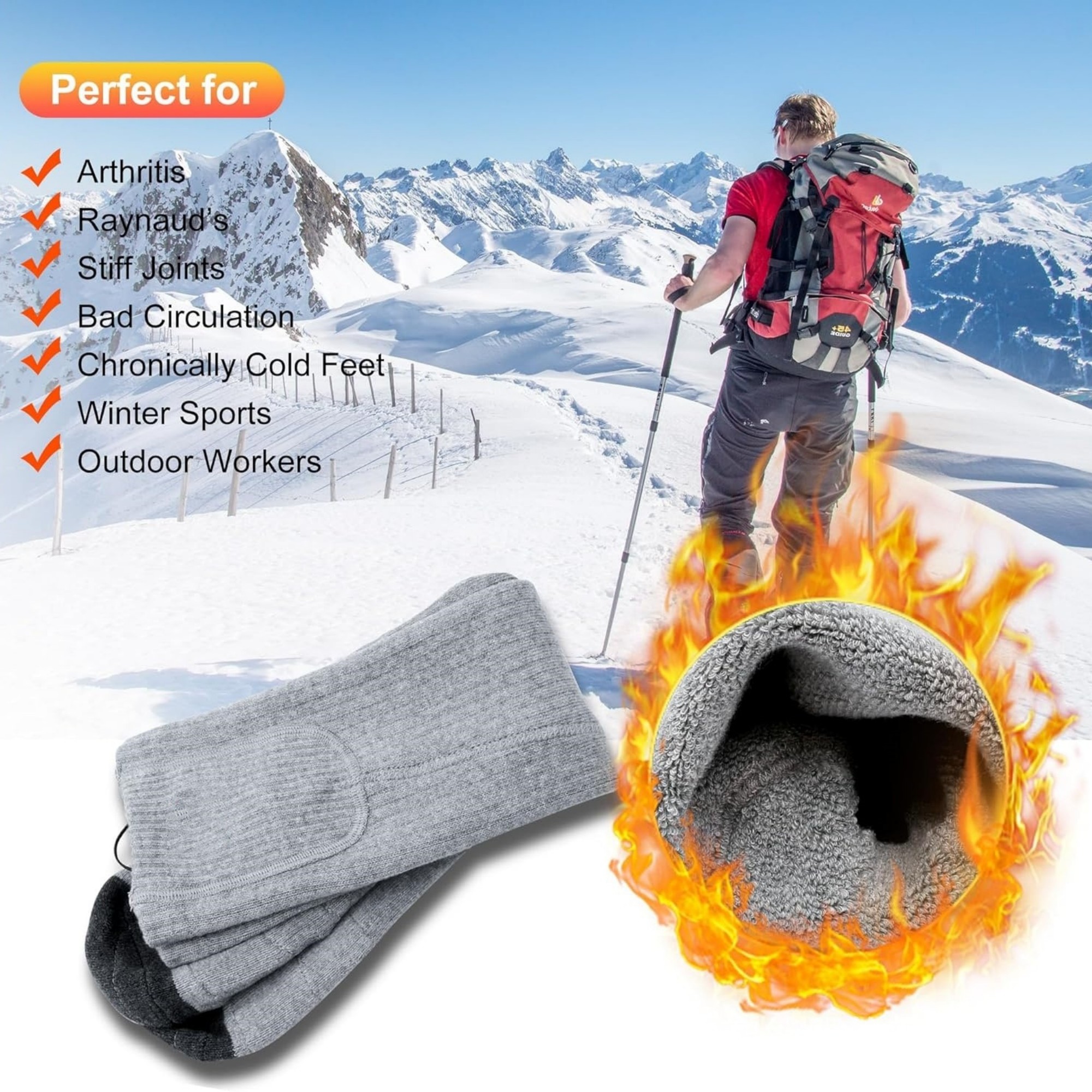 Rechargeable Battery Heating Socks 7