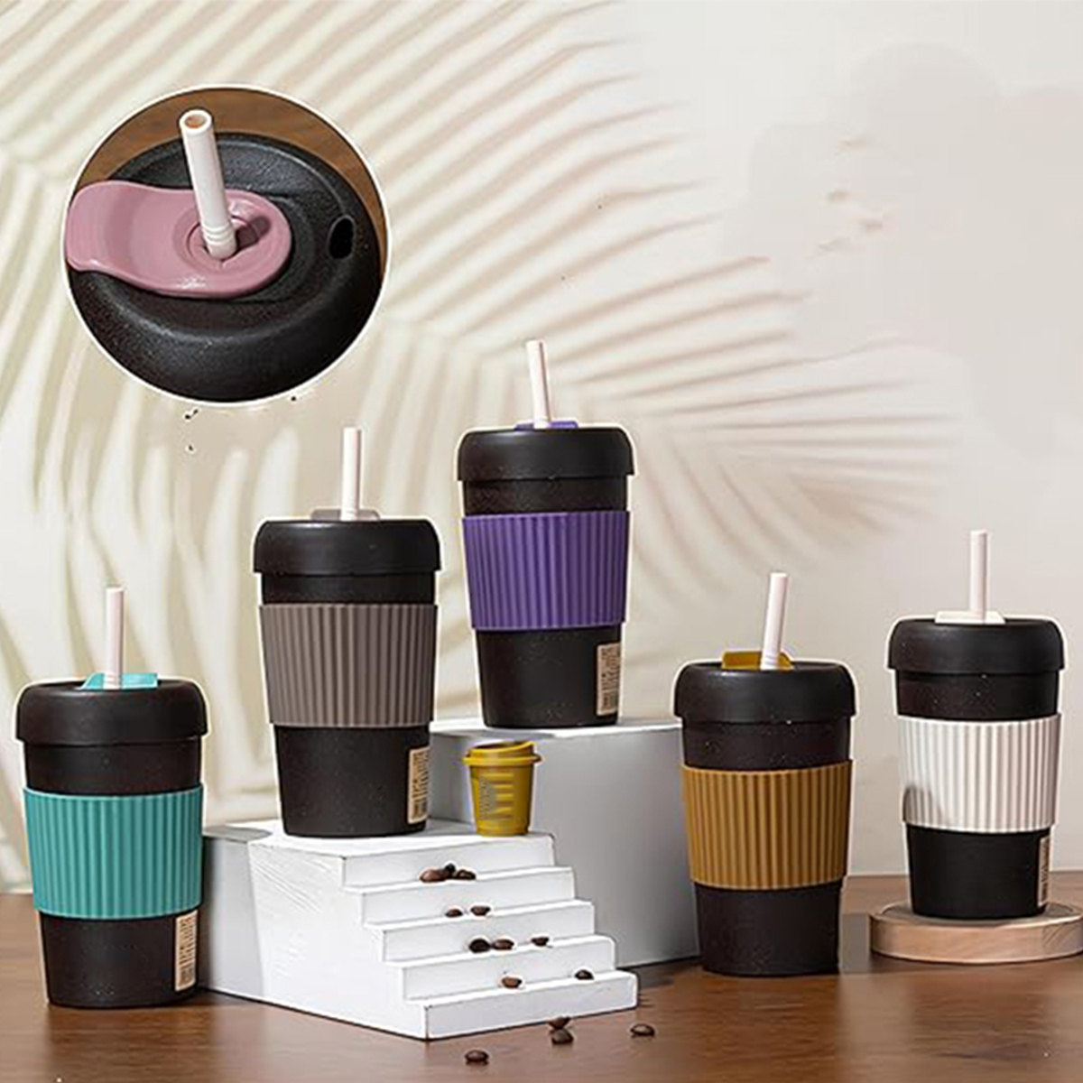 Degradable coffee grounds high temperature resistant cup 4