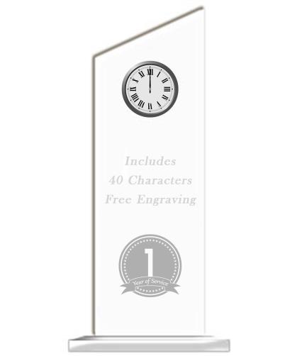 Acrylic: Wedge Clock 4x12x.4" Clear, 5x2 clear bas 2