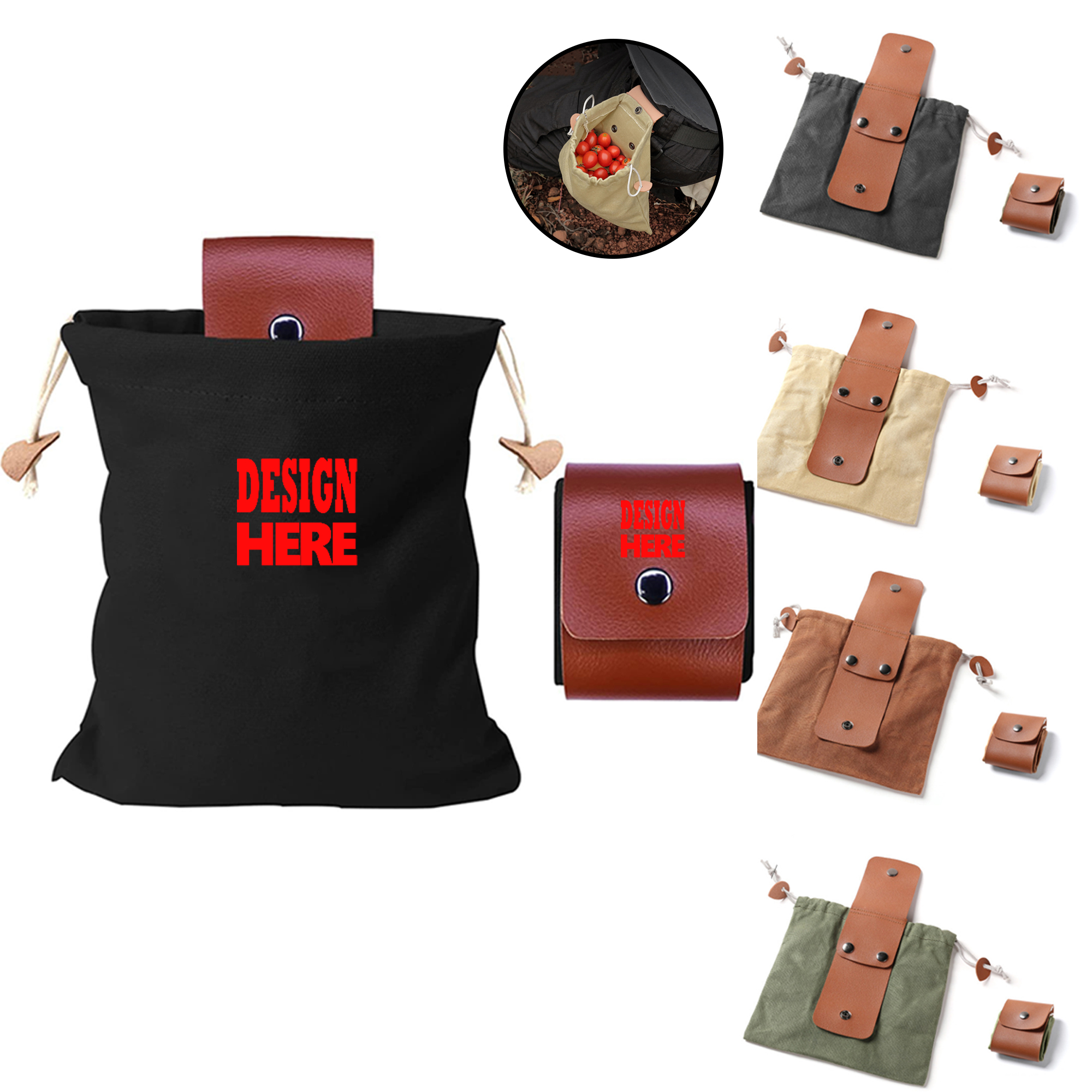 Foldable Outdoor Foraging Bag for Mushrooms with PU Material 2