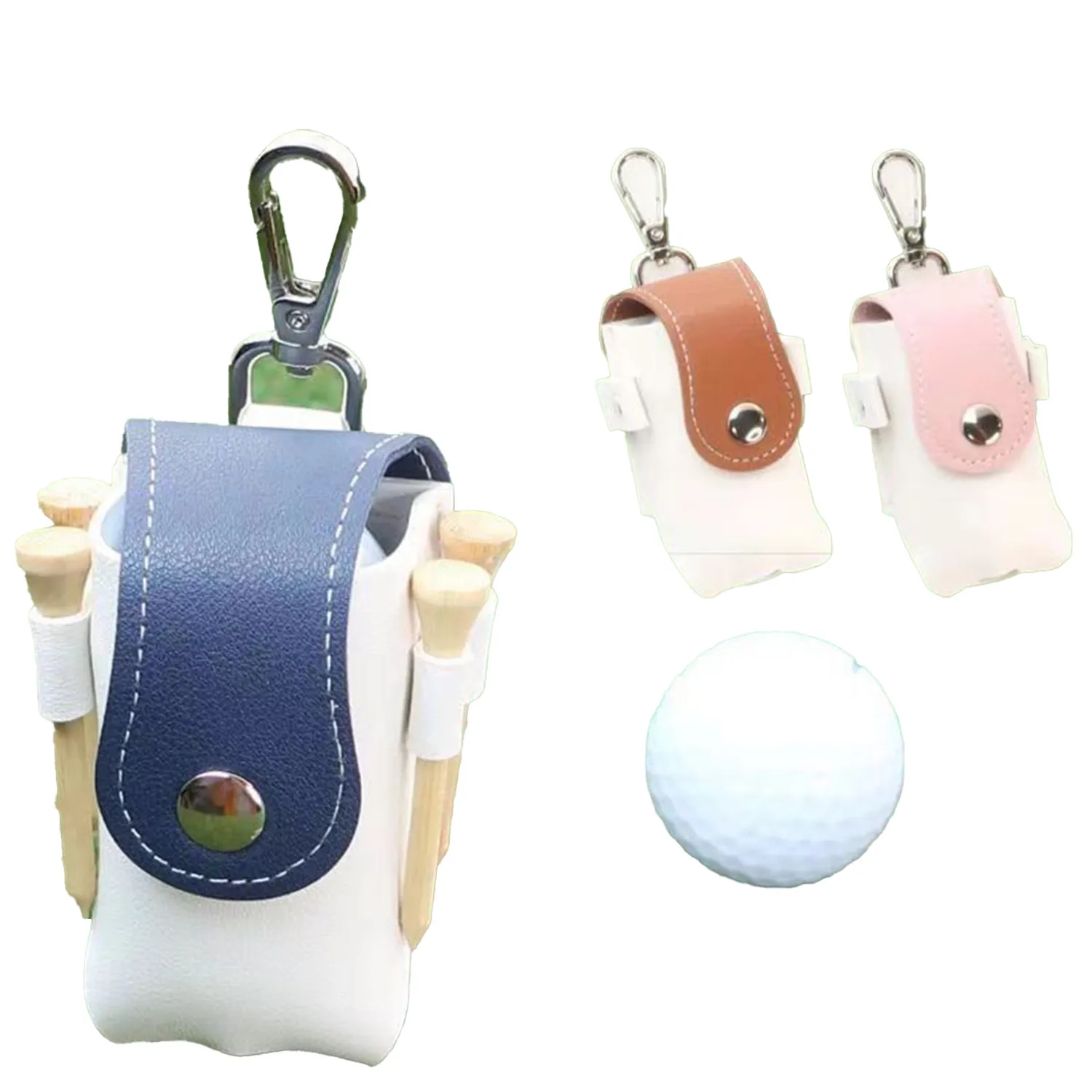 Mini Leather Golf Ball Storage Bag 2