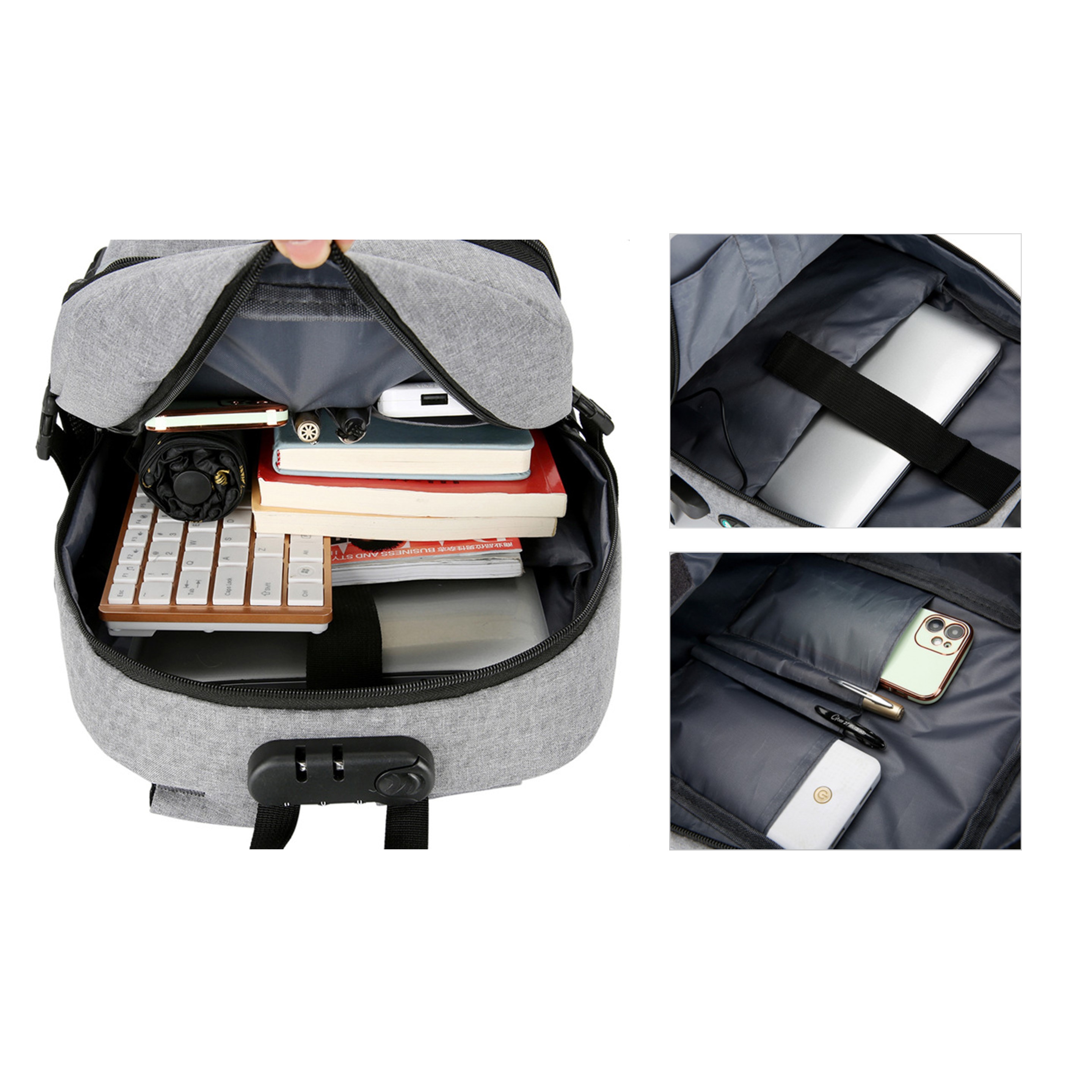 Laptop Backpack with USB Charging Port (direct import) 3