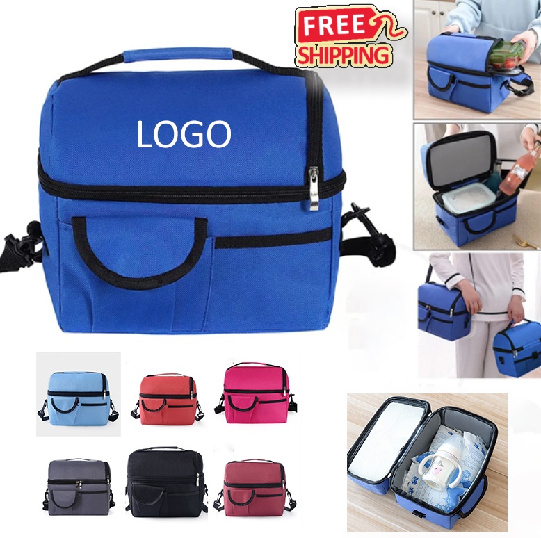 Oxford Insulated Lunch Tote with Side Pocket 2