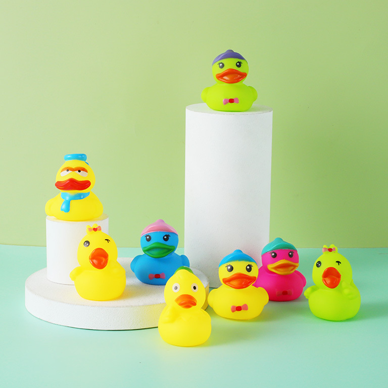 Ring Duck Float Decoration Children Bath Pinch Called Toys 3