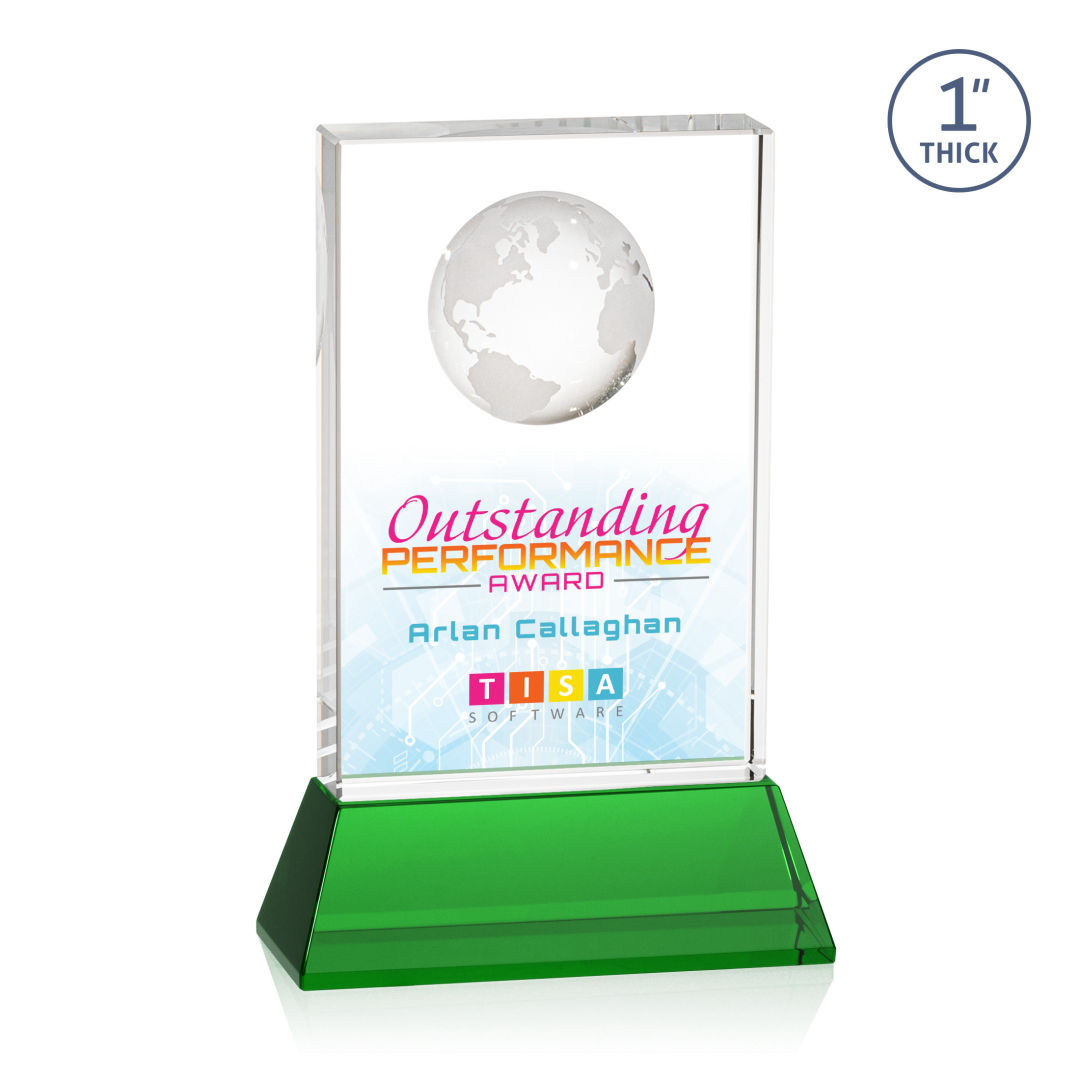 Ambassador VividPrint™ Award on Base - Green 15