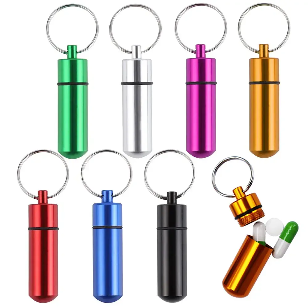 Aluminum Capsule Keychain Pillbox 3