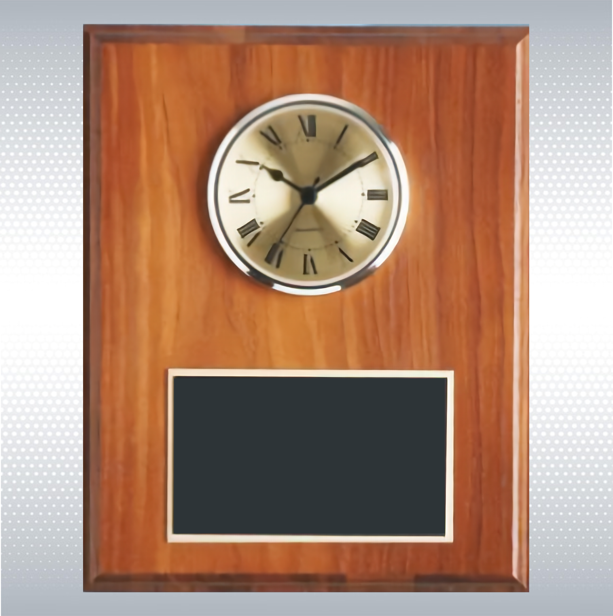 Walnut Square Edge Solid Wood Plaque w/ Clock 1