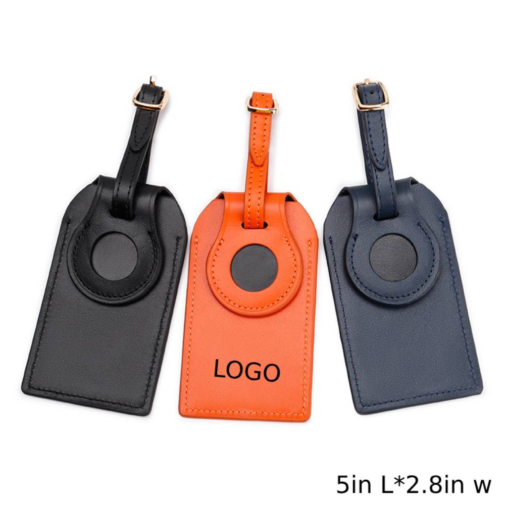 Leather Luggage Tag With Positioning Tracker Cover 3