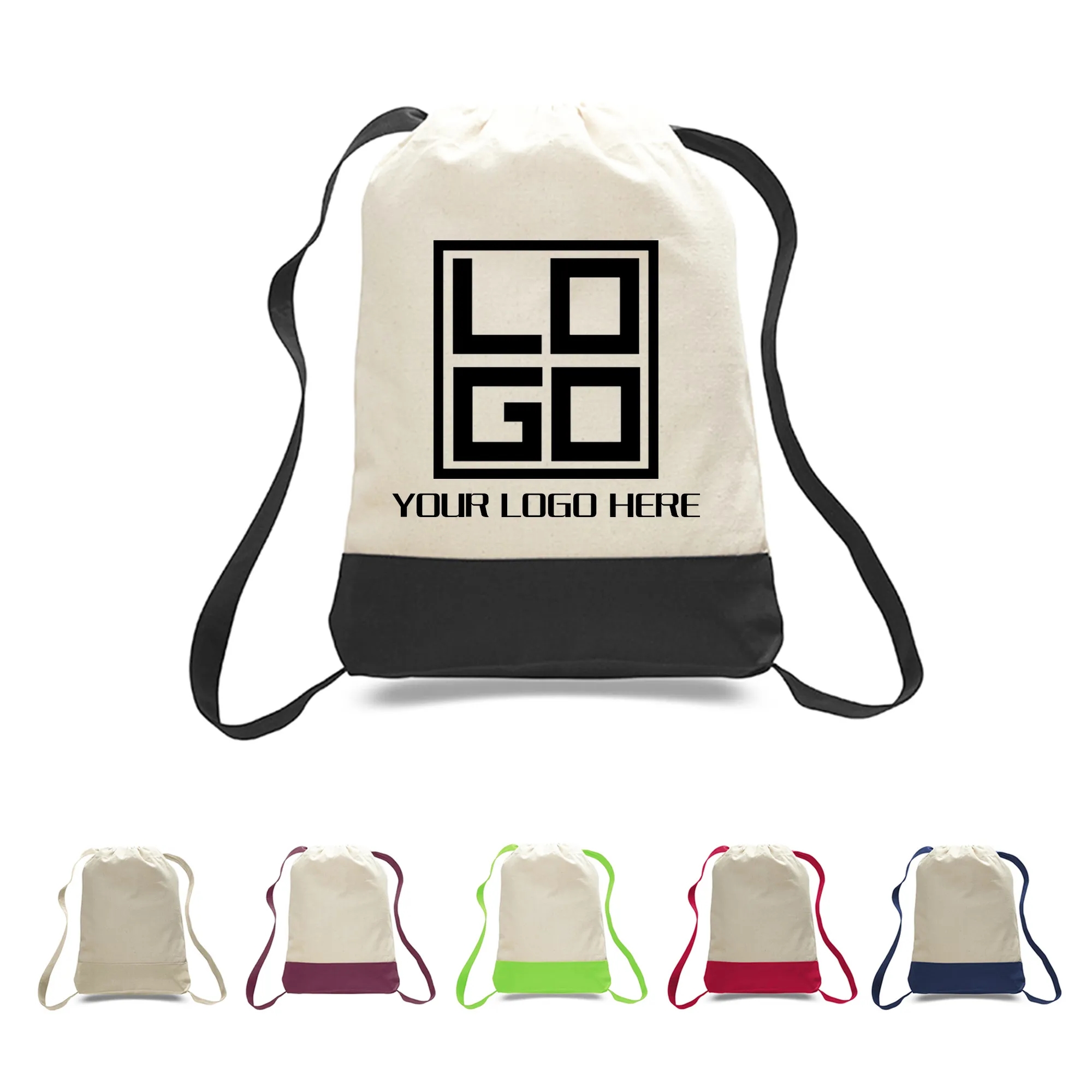 Waterproof Sport Cotton Canvas Drawstring Backpack