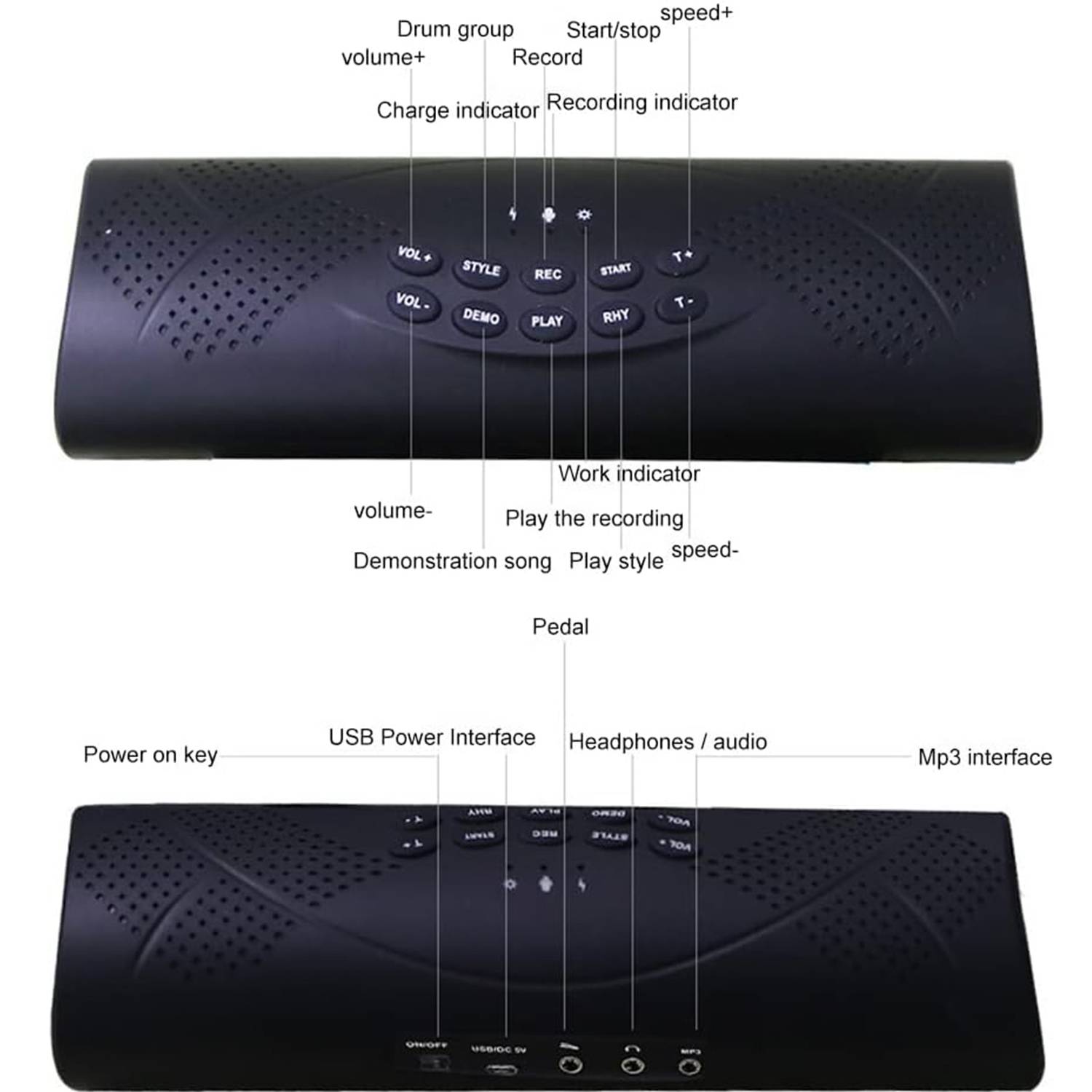 Portable Support for Bluetooth APP Hand Roll Drum 6