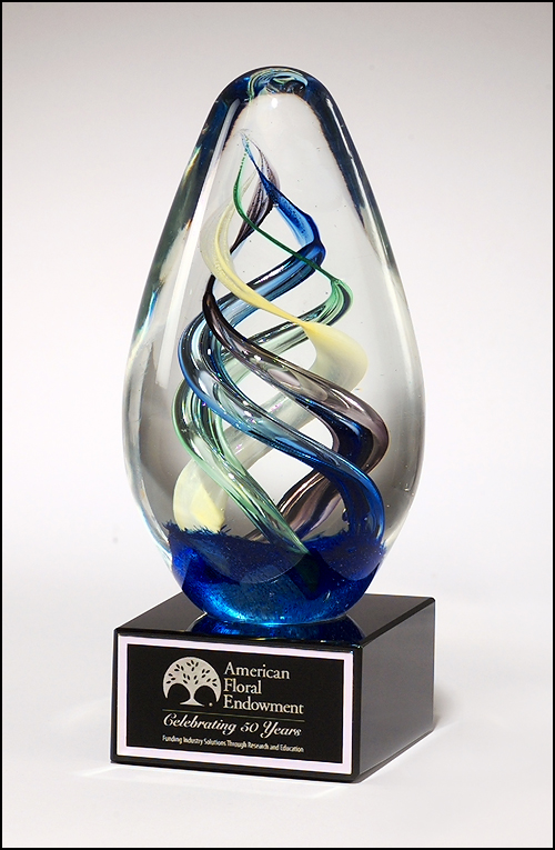 Blue Mansion Art Glass 7" 2