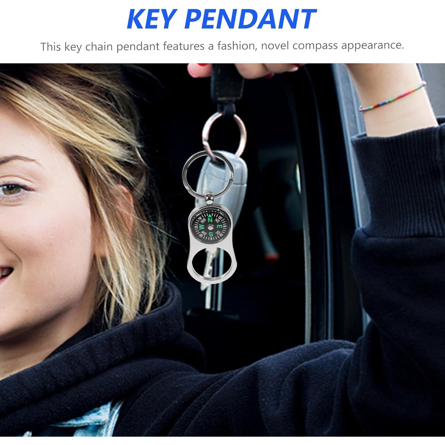Metal Bottle Opener Compass Key Chain 4