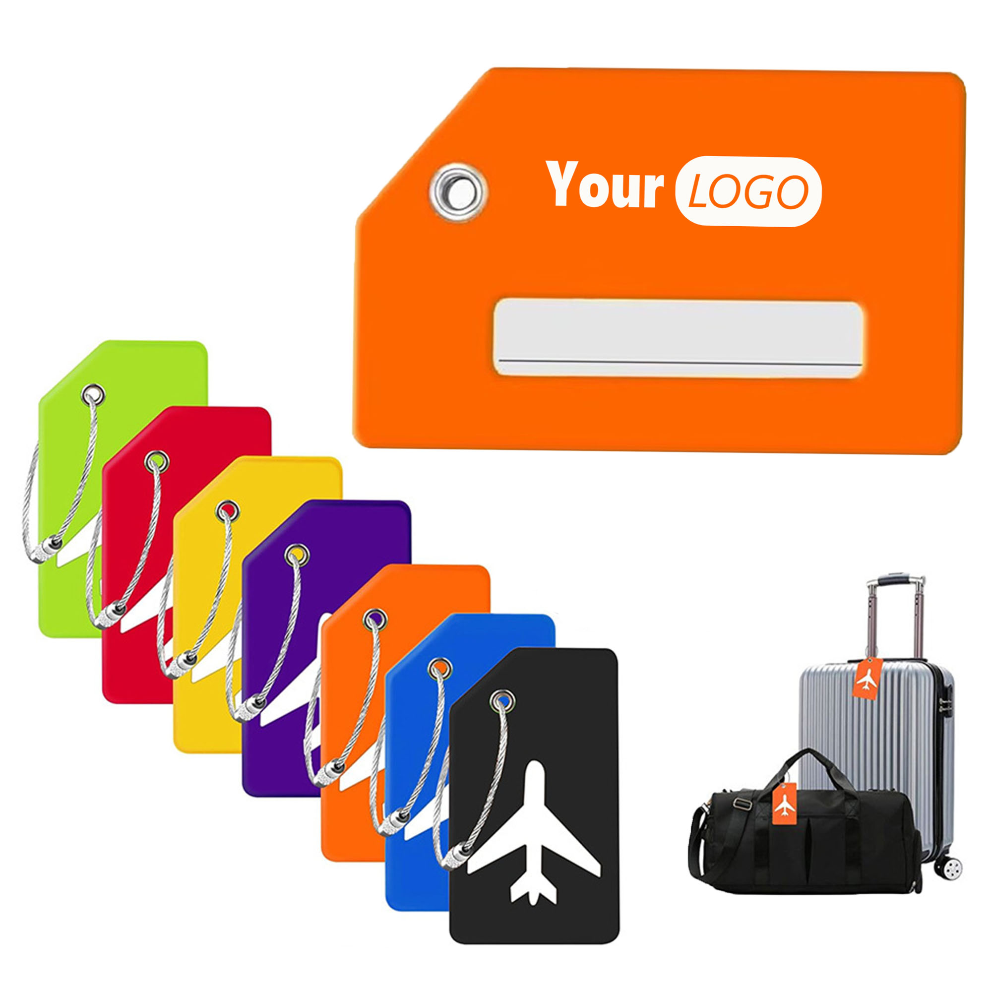 Reusable Silicone Luggage Tag with Info Card Protector 2