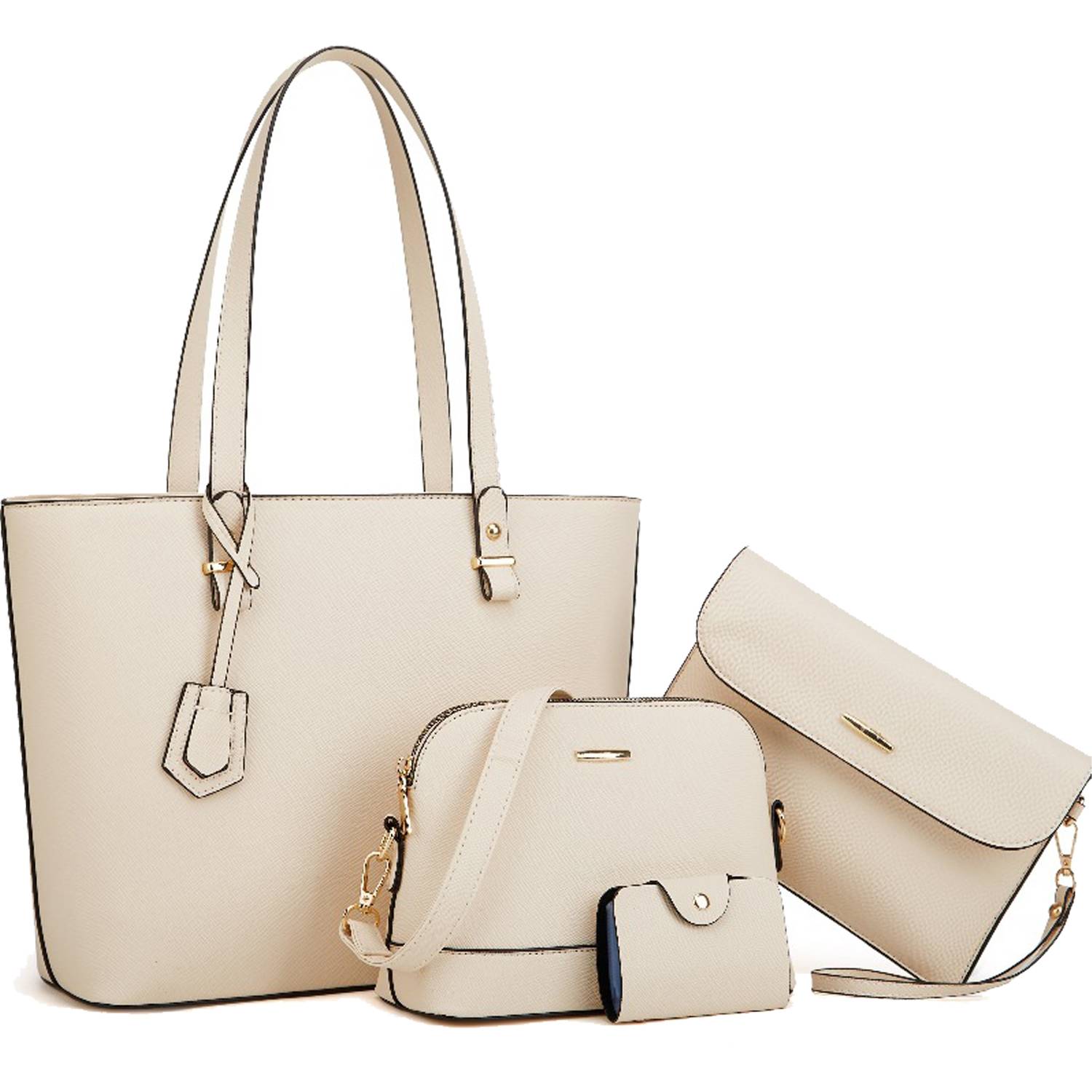 4PCS PU Leather Women Vintage Minimalist Handbag Set 7