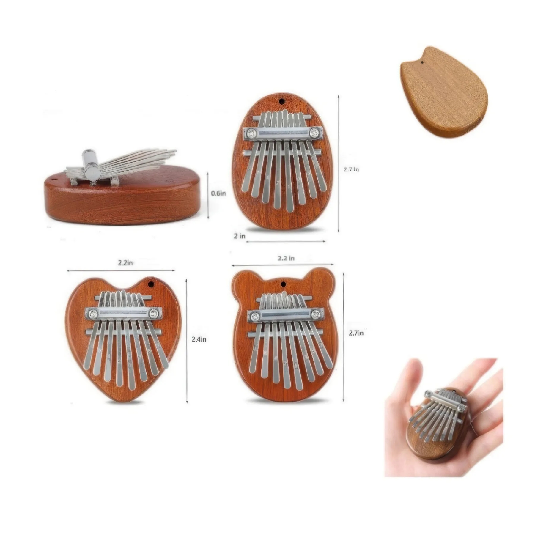 8 Key Mini Solid Wood Kalimba Finger Piano 4