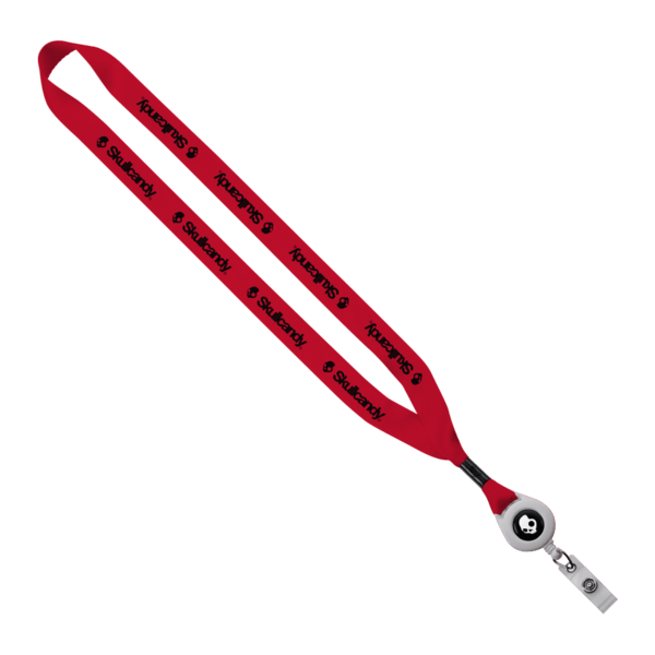 3/4" Polyester Lanyard with Metal Crimp & Retractable Badge Reel 227