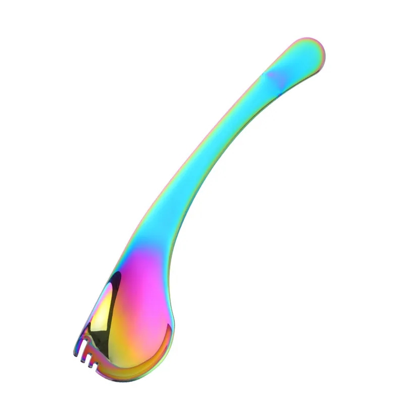2 In 1 Bend Handle Spork Soup Tableware 2