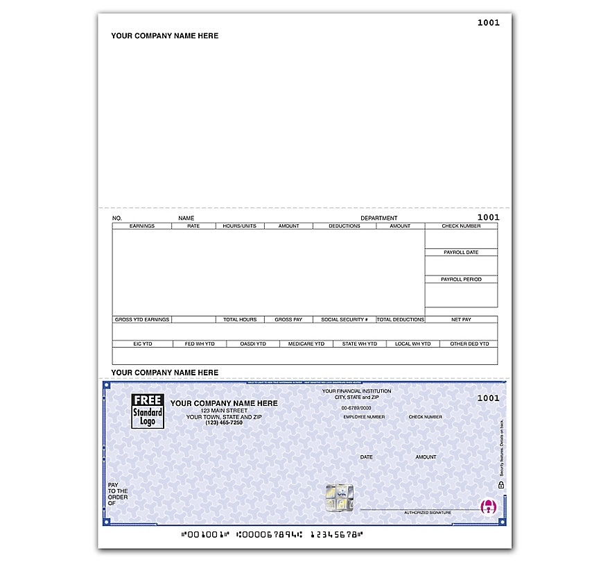 High Security Laser Bottom Payroll Check 1