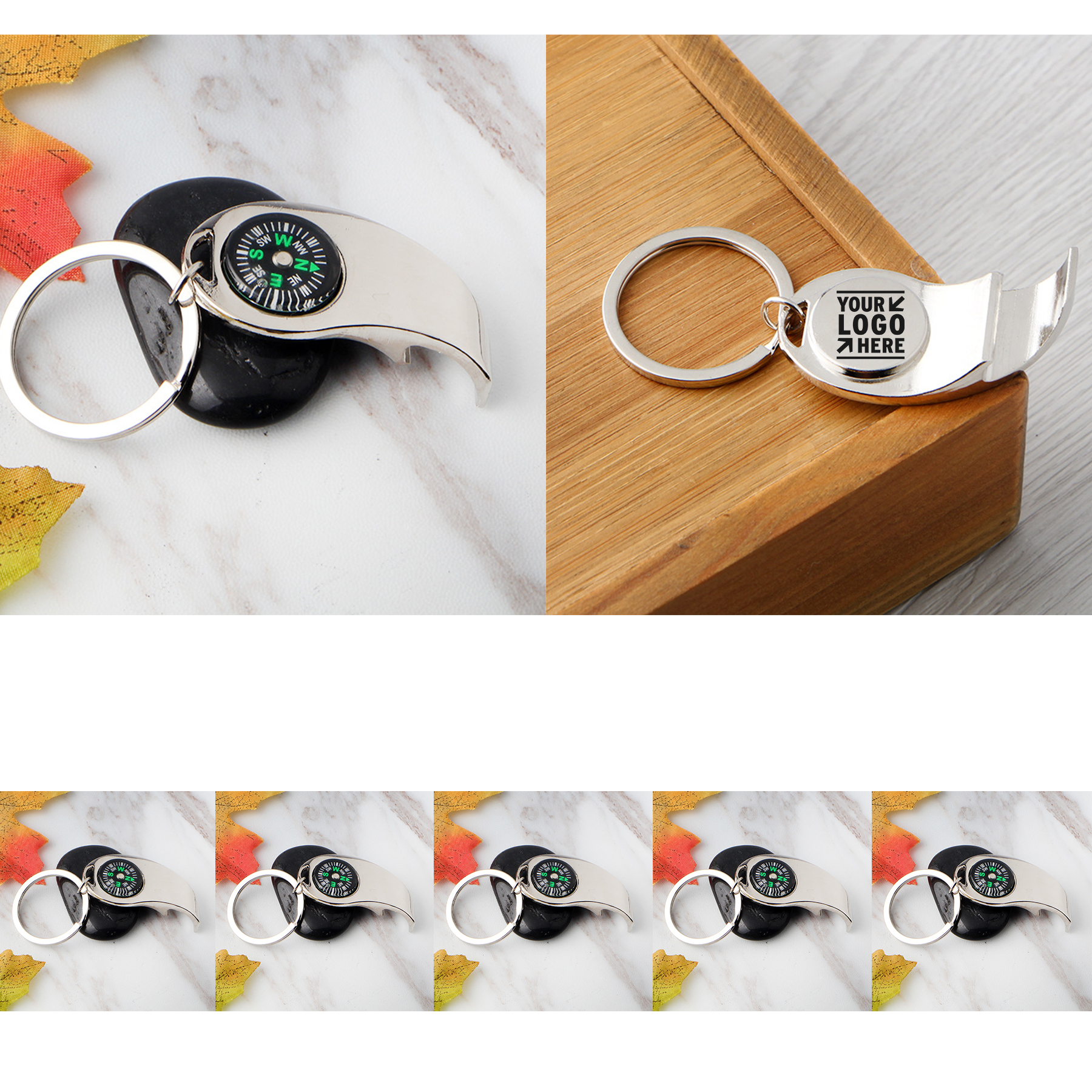 Portable Multi-purpose Bottle Opener Metal Key Chain Mini Survival Compass 2