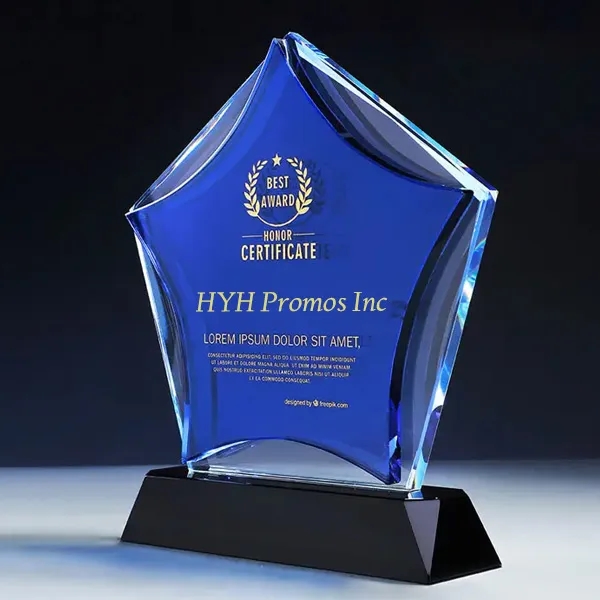 Blue Star Shaped Crystal Awards 3